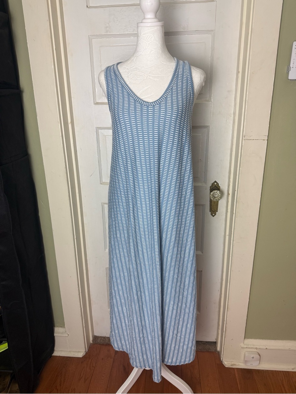 Caution to the Wind Striped Textured Maxi Dress